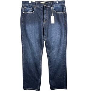 Warp + Weft ORD Chicago Straight Jeans Mens 36x30 Dark Wash Blue Stretch Denim
